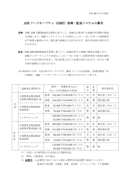 AIB フードセーフティ（GMP）指導・監査システムの費用