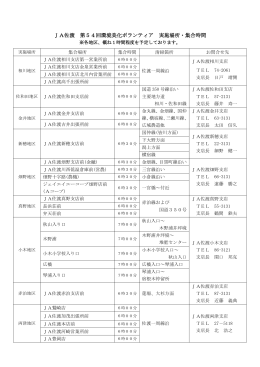 JA佐渡 第54回環境美化ボランティア 実施場所・集合時間