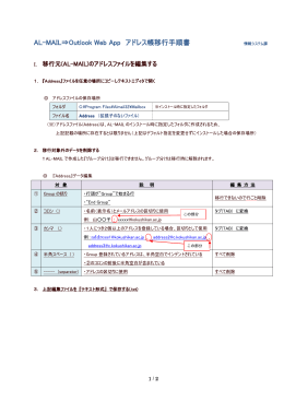 AL-MAIL⇒Outlook Web App アドレス帳移行手順書