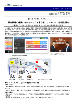 顧客情報の保護に有効なクラウド電話帳ソリューションを提供開始