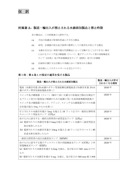 参考 製品分野の附属書Aについて、仮訳