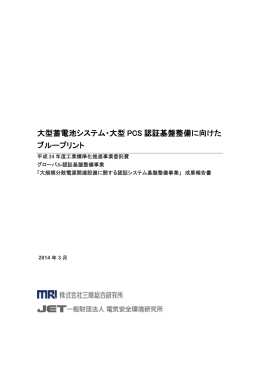 大型蓄電池システム・大型 PCS 認証基盤整備に向けた ブループリント