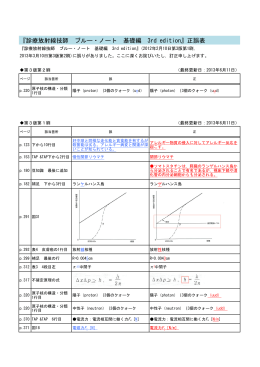 『診療放射線技師 ブルー・ノート 基礎編 3rd edition』 正誤表