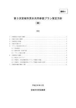 第3次安城市男女共同参画プラン策定方針 （案）