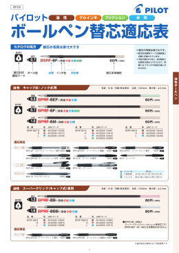 パイロットボールペン替芯適応表（PDF:2.48MB）