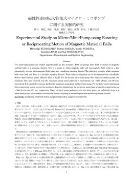 磁性体球回転式/往復式マイクロ・ミニポンプ に関する実験的研究