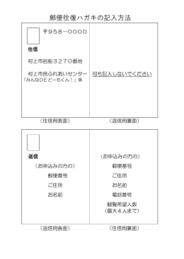 郵便往復ハガキの記入方法