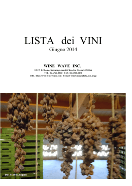 LISTA dei VINI - WINE WAVE INC.