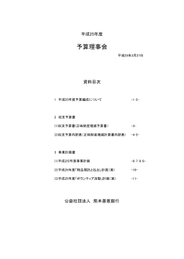平成25年度収支予算書・事業計画