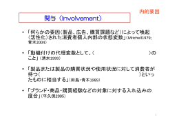 関与（Involvement） 関与（Involvement）