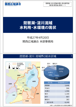 琵琶湖・淀川流域 水利用・水環境の現状