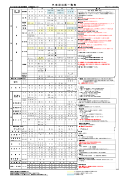 外 来 担 当 医 一 覧 表 - 国立病院機構災害医療センター