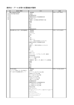 飲料水・プール水等の水質検査手数料一覧表（PDF_188KB）