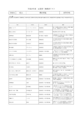 学校名 県立 平成25年度 必読書・推薦書リスト 横浜翠嵐 高等学校