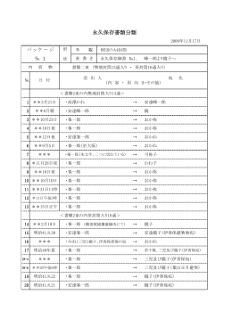 永久保存書類分類記録No.1