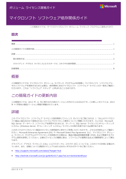 マイクロソフト ソフトウェア依存関係ガイド - Center