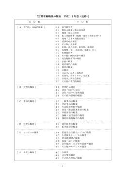 『労働省編職業分類表 平成11年版（抜粋 』 ）