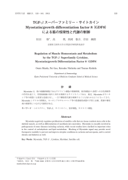 TGF-&beta;スーパーファミリー・サイトカイン Myostatin