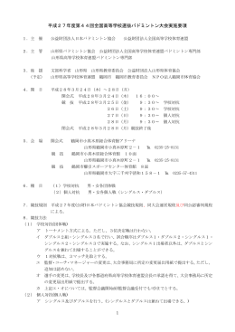 平成27年度第44回全国高等学校選抜バドミントン大会実施要項