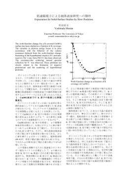 低速陽電子による固体表面研究への期待