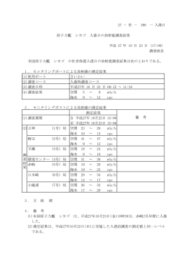原子力艦「シカゴ」入港日の放射能調査結果（PDF：65KB