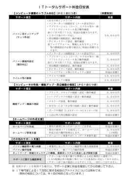 ITトータルサポート料金表はこちら（PDF）