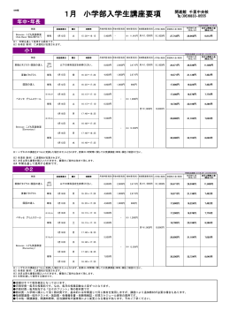 小学部入学生講座要項