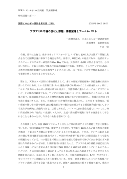 アジア LNG 市場の現状と課題：需要減速とブーム＆バスト