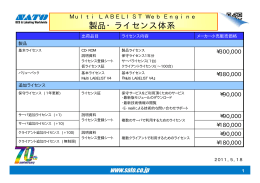 製品・ライセンス体系