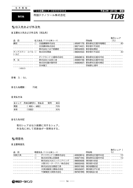 仕入先および外注先 得意先