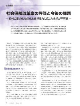 社会保障改革案の評価と今後の課題