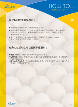 How To 8 &ndash; 転卵のモニター