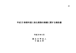 参考：平成23事業年度に係る業務の実績に関する報告書