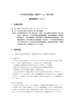 3年以内の見直し検討チーム（第3回） 議事概要について