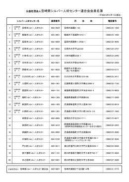 公益社団法人宮崎県シルバー人材センター連合会会員名簿