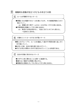 衝動的な言動が目立つ子どもの手立ての例