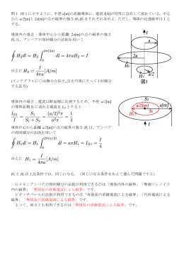 問1 図 1 に示すように、半径 a[m]の直線導体に、電流 I[A]が均等に分布