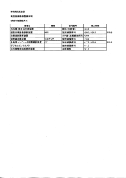 高度医療機器整備体制 白内障・硝子体手術装置 磁気共鳴画像診断