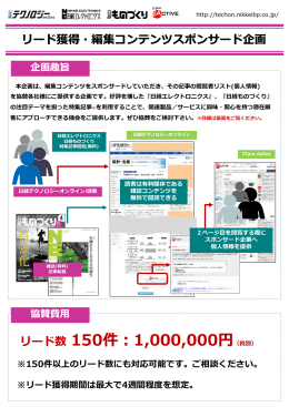 リード数 150件：1,000,000 1,000,000円（税別）