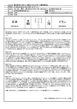 日本 イラン - 公益財団法人日本バスケットボール協会