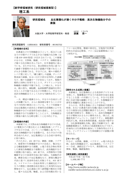 反応集積化が導く中分子戦略：高次生物機能分子の創製 （PDF:317KB）