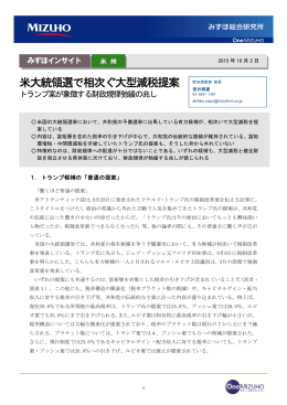 米大統領選で相次ぐ大型減税提案