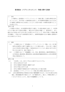 意見提出（パブリックコメント）手続に関する指針