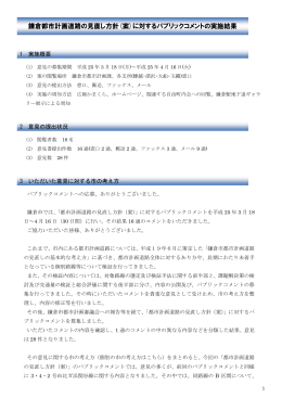 鎌倉都市計画道路の見直し方針(案)に対するパブリックコメント