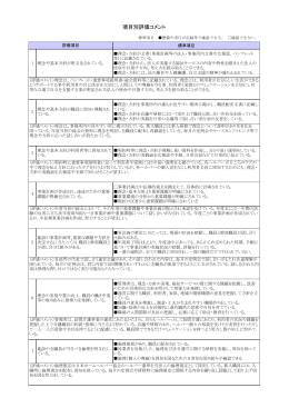 項目別評価コメント