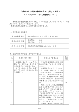 パブリックコメントの実施結果について