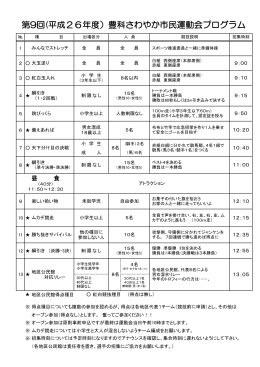 第9回(平成26年度）豊科さわやか市民運動会プログラム