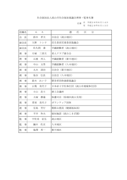 役職名 会 長 副会長 副会長 理 事 理 事 理 事 理 事 理 事 理 事 理 事 理