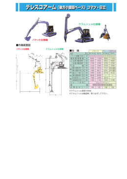 テレスコアーム（後方小旋回ベース）コマツ・日立 テレスコアーム（後方小