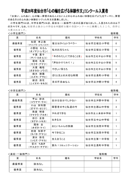 ＜小学生部門＞ 敬称略 松原 孝之助 祖父はタイムトラベラー 仙台市立